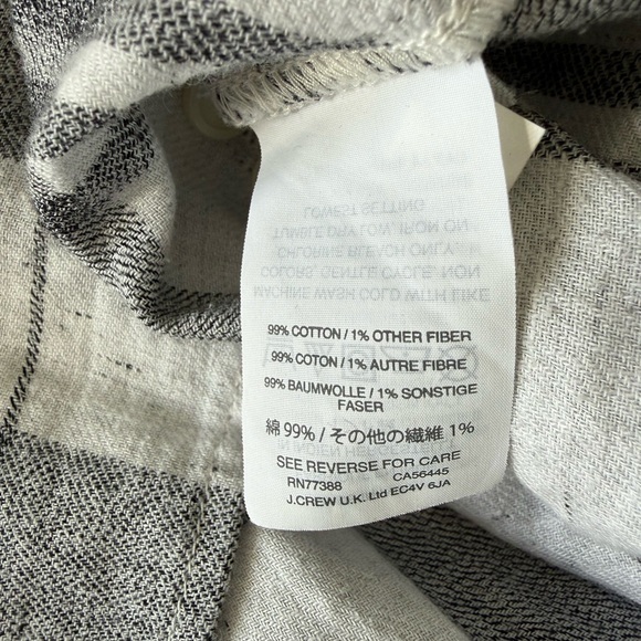 Madewell Plaid Collarless Button Down Top - Picture 9 of 9